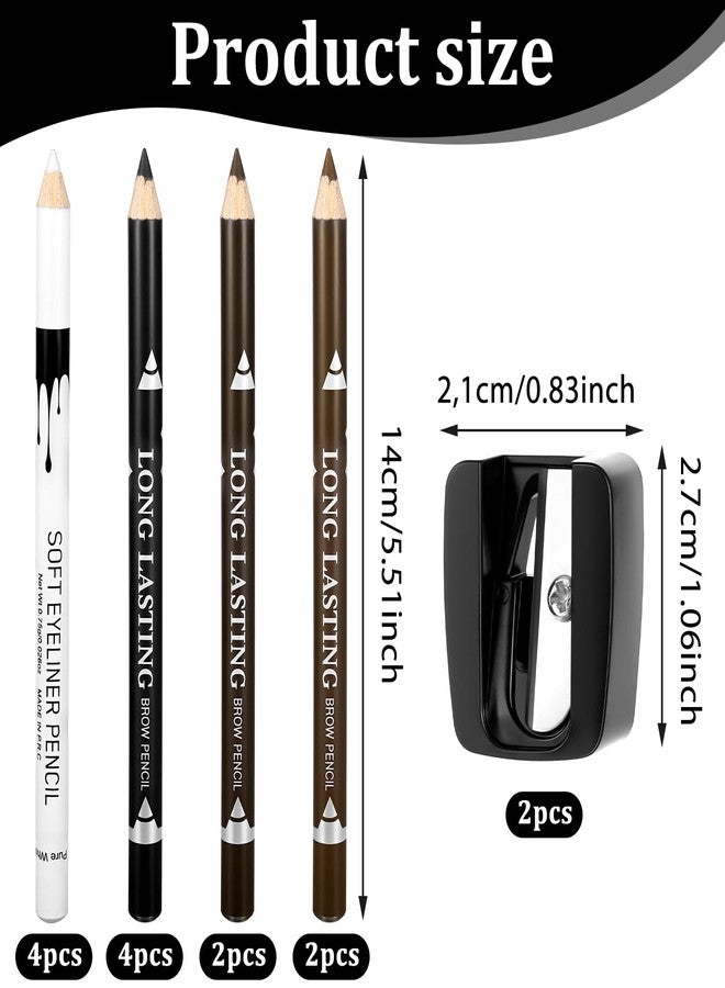 BOHUIZ 12Pcs Barber Pencil with 2 Sharpener, Magic Hairline Pencils for Lineup Beard Shaping Beard Guide Pen Barber Chalk for Men Beards Hair Makeup Design White Black Dark Brown Light Brown - Image 2